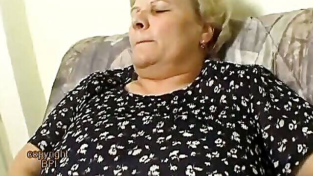 Blonde granny fucked by young muscular dude