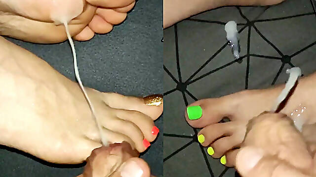 Two Secret Cumshots on Gorgeous Legs. There's a Slowdown and the Best Shots at the and.