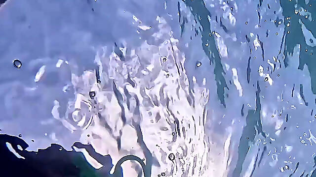 Naughty Blonde Pees in the Ocean Outdoor and Swimming Underwater