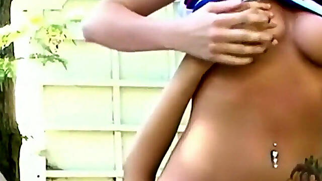 Face Sitting on the Picnic Blanket - Brunette Licks Her Tattooed Girlfriend Outdoors in the Garden